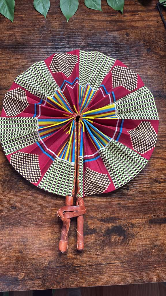 African Print Handheld Folding Fan