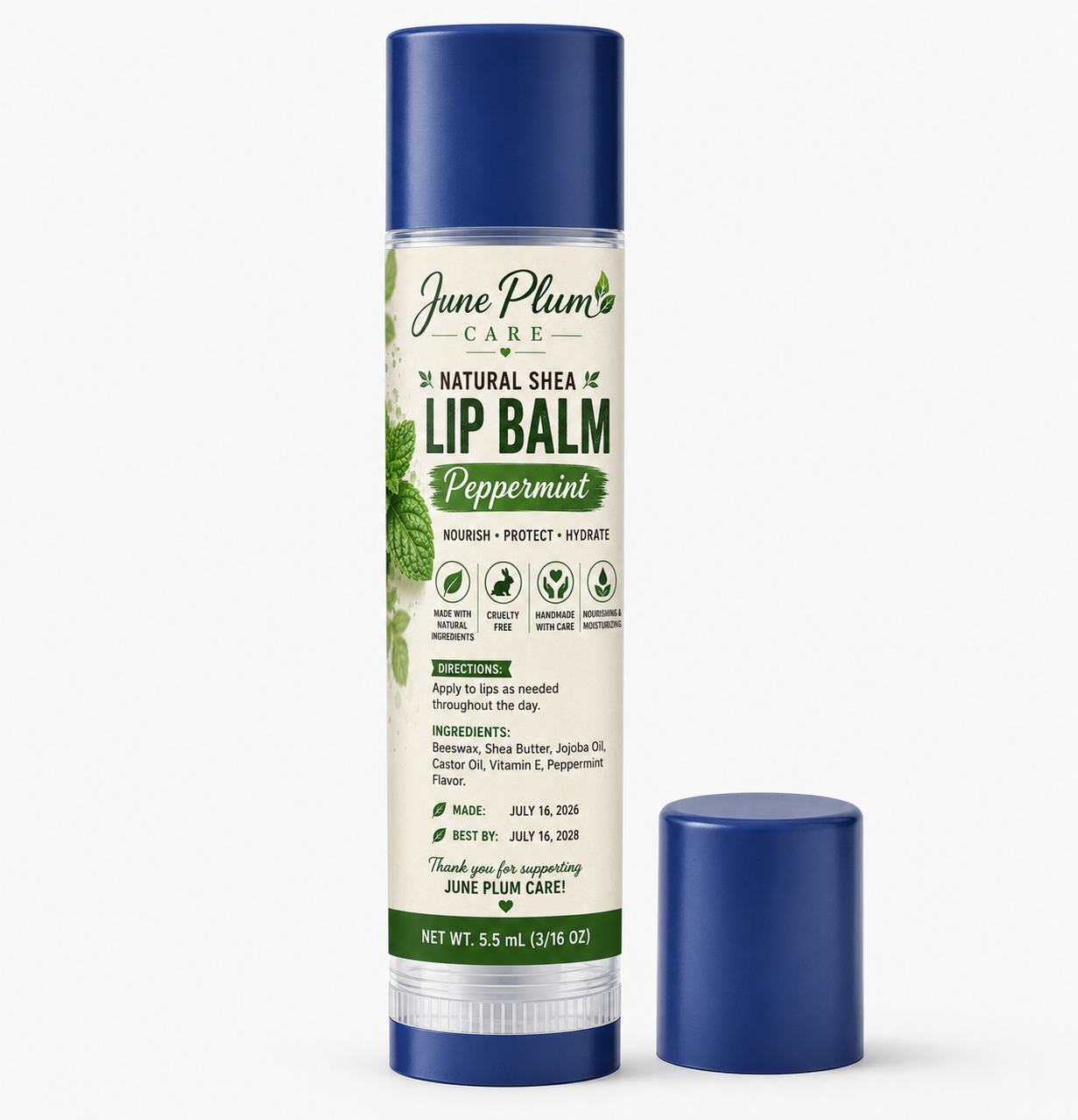 Natural Shea Lip Balm - Peppermint