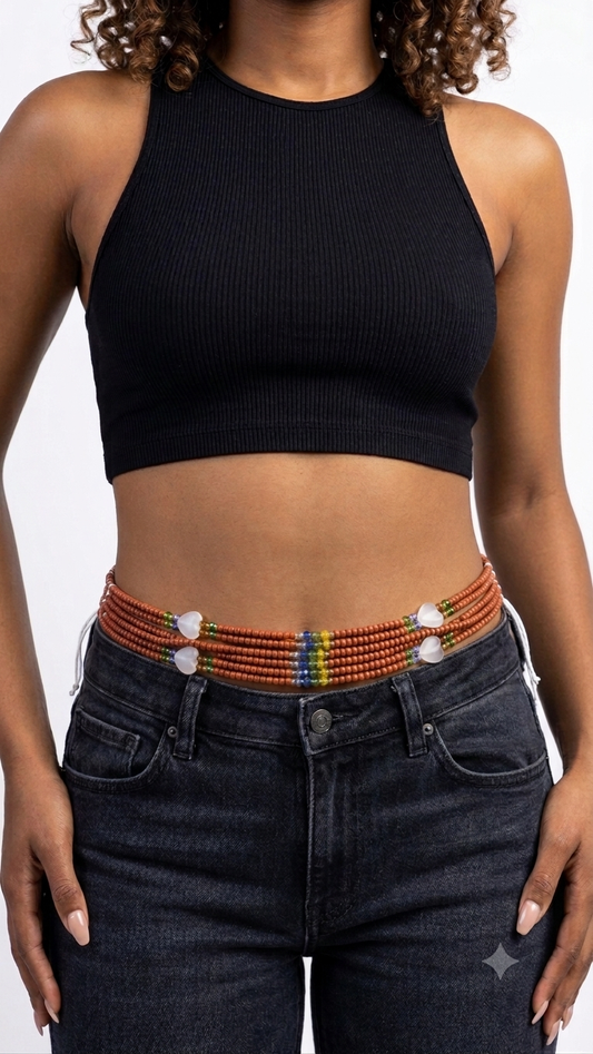 Green & Silver Waist Beads