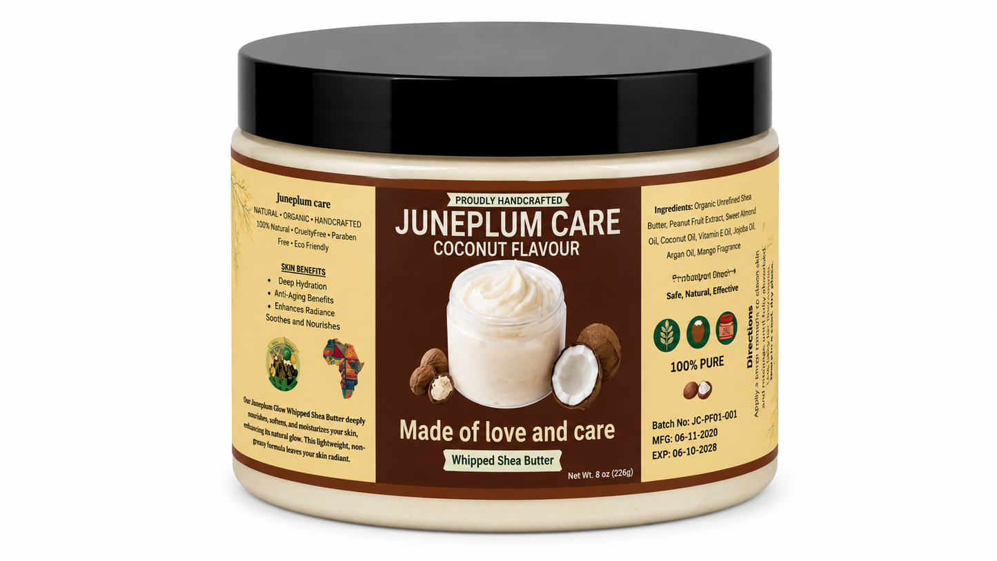 Juneplum Care Coconut Whipped Shea Butter - 8 oz (226g)