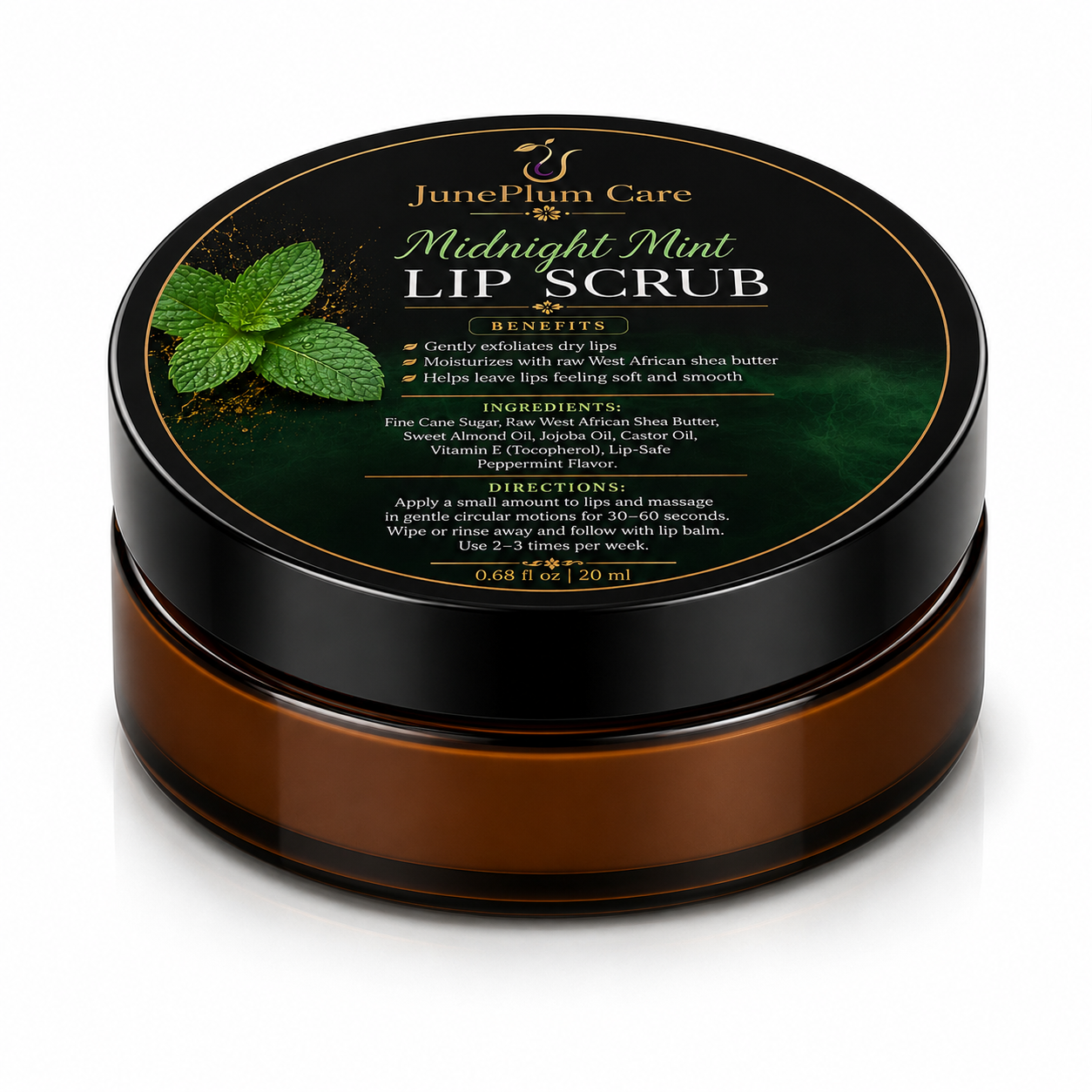 Midnight Mint Lip Scrub – Peppermint & Shea Butter Exfoliator