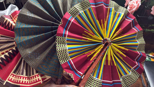 African Print Handheld Folding Fan