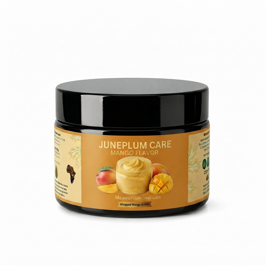Mango Whipped Body Butter - 100% Pure Shea Butter Moisturizer, Handmade, 8oz - Juneplum Care"